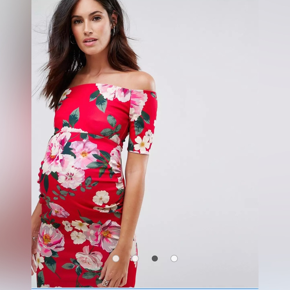 ASOS Maternity Off the shoulder Floral Dress - US Size 4